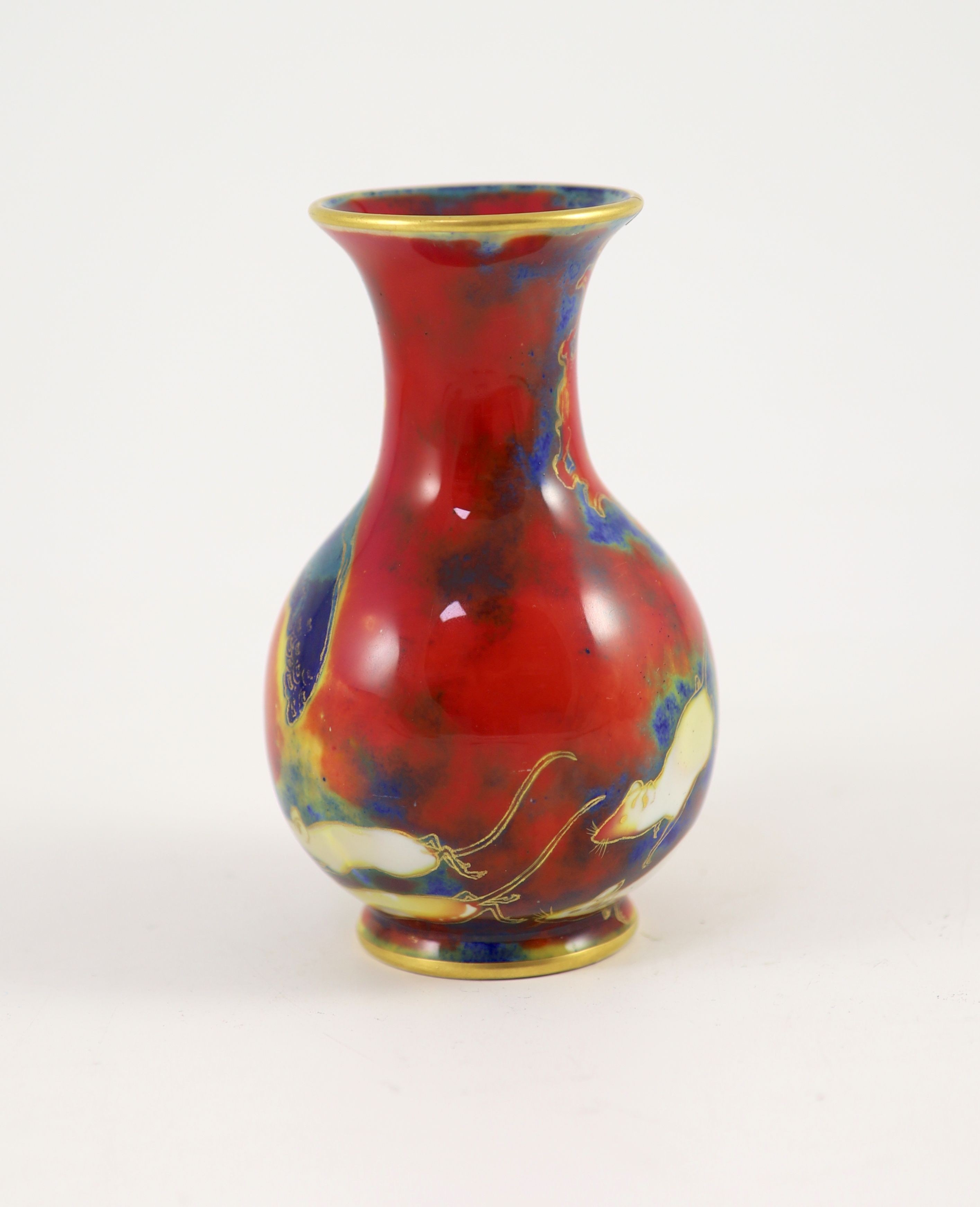 A Bernard Moore flambé pottery vase, early 20th century, 16cm high